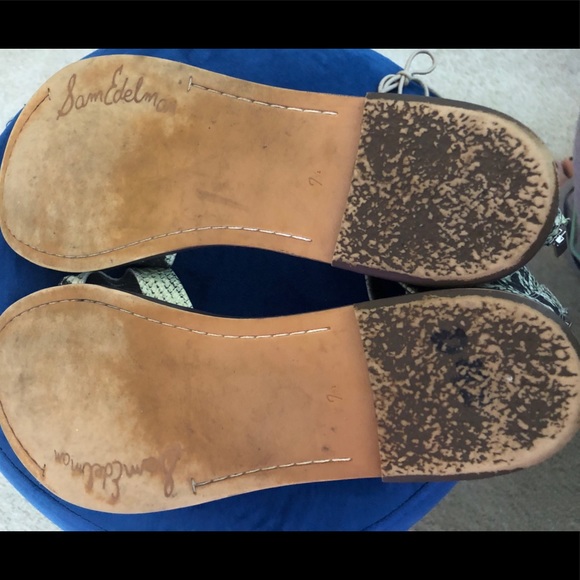 Sam Edelman snake embossed leather gladiator flat sandal - Picture 3 of 7